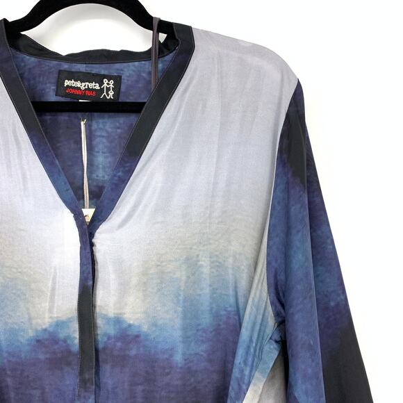 Johnny Was Women's Size M Silverpointe Slip Dress Long Sleeve Silk Multicolor - Picture 5 of 12